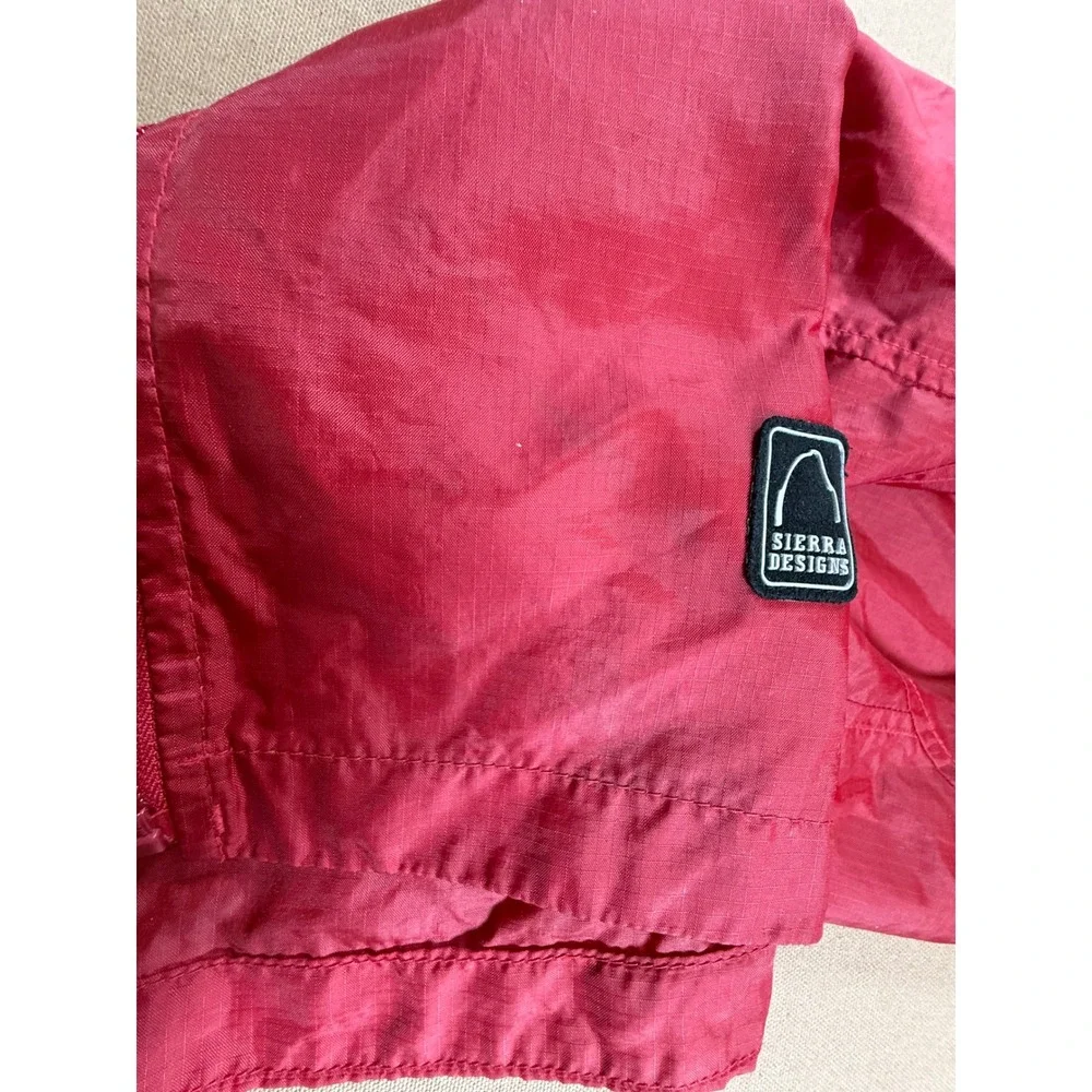 VTG Sierra Designs‎ Kids Red Hooded Lightweight Rain Windbreaker Jacket XL